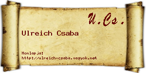 Ulreich Csaba névjegykártya